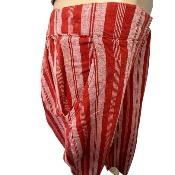 Arizona Jean Company Red Striped Stretchy Two Piece Set With Crop Top - Picture 5 of 6